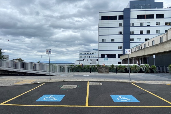 Location of Harold Stokes Building accessible parking bays