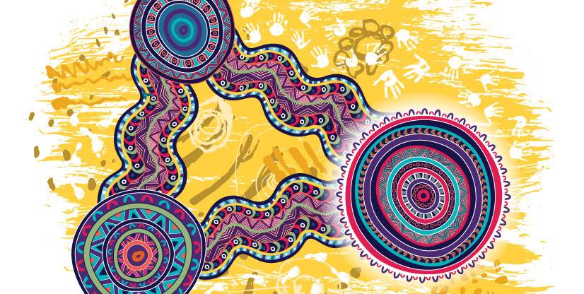Reconciliation artwork designed by Aboriginal artist, Gary Saunders, for Austin Health's Reconciliation Action Plan